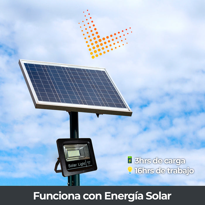 Lámpara Solar Exterior Piso LED 30W 6500K Luz Blanca IP64 — Lumimexico  Distribuidores