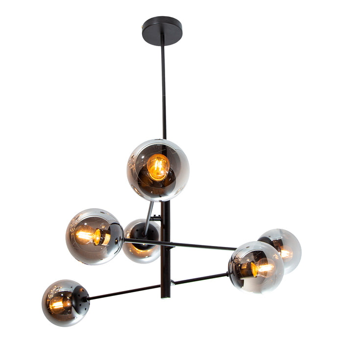 Lámpara Colgante Opulent Lights Moderna Negro E27 40w 6 Luces