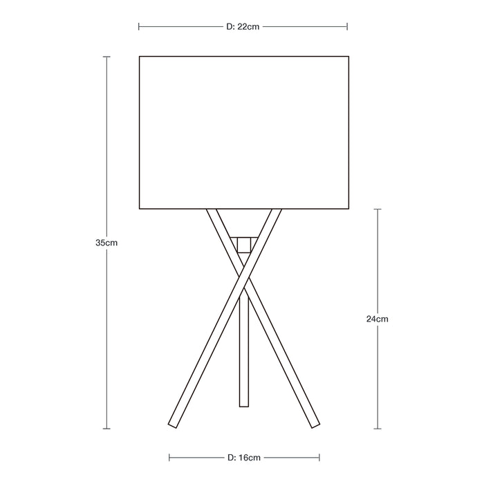 Lámpara de Mesa  Negro Mate  E27  40W 1 Luz