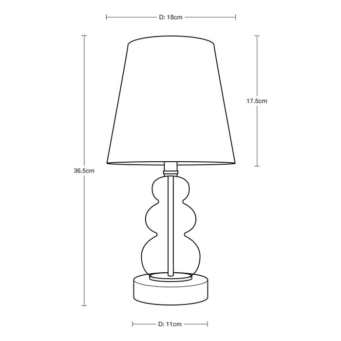 Lámpara de mesa, Transparente 1L E27 40W, 2 Piezas