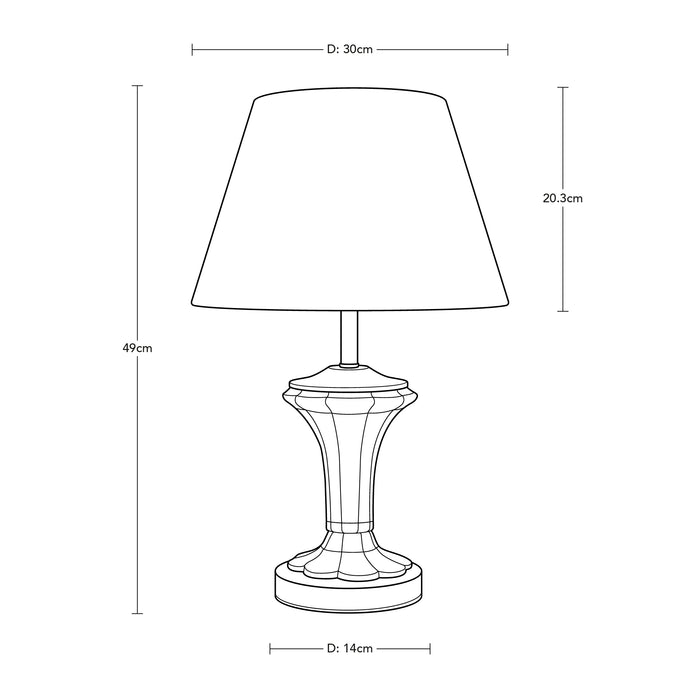 Lámpara de Mesa Clásico Blanco E27 60w 1 Luz