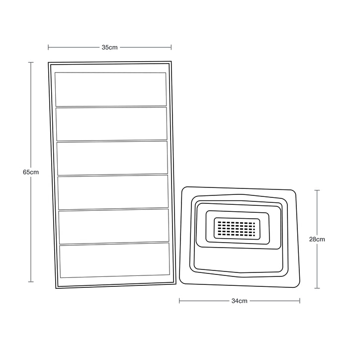 Lámpara Panel Solar Exterior LED 200W 6500K Luz Blanca IP67