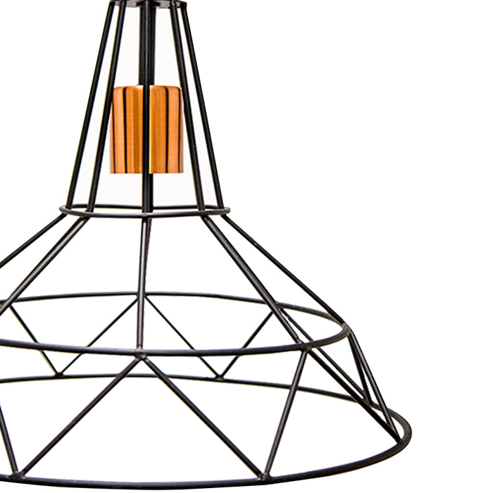 Lámpara Colgante Vintage Negro Oro Satinado E27 60W 1 Luz — Lumimexico  Distribuidores