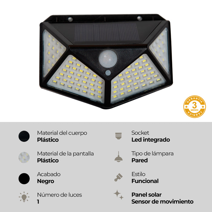 LAMPARA SOLAR JARDIN SENSOR EXTERIOR 3W 6500K IP54 3 MODOS (2 PZS) LUM –  Lumi Material Electrico